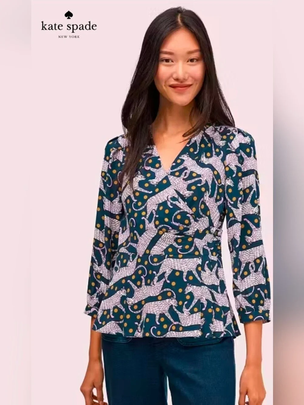 Kate Spade Panther Blouse. Size S